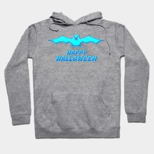 Blue Comics Style Happy Halloween Bat Sticker Coolest Gift Idea for Kids Hoodie